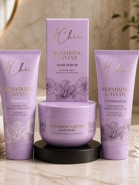 Le Chic Hair Repairing Caviar Shampoo, Conditioner, Serum & Mask Set